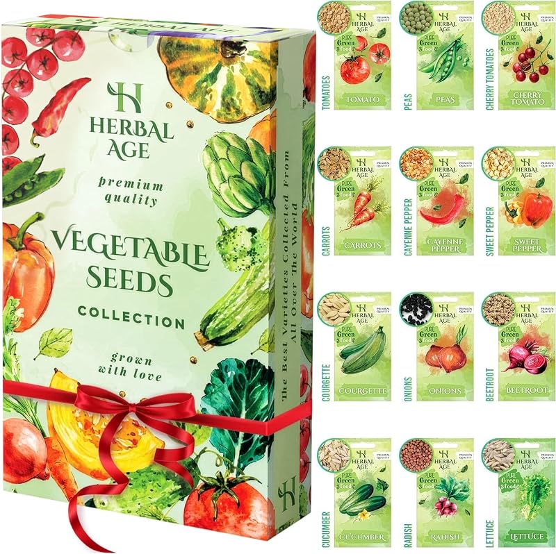 Herbal Age Grow Your Own Kits 12 Vegetable Plants Seed Box UK 5100 Seeds