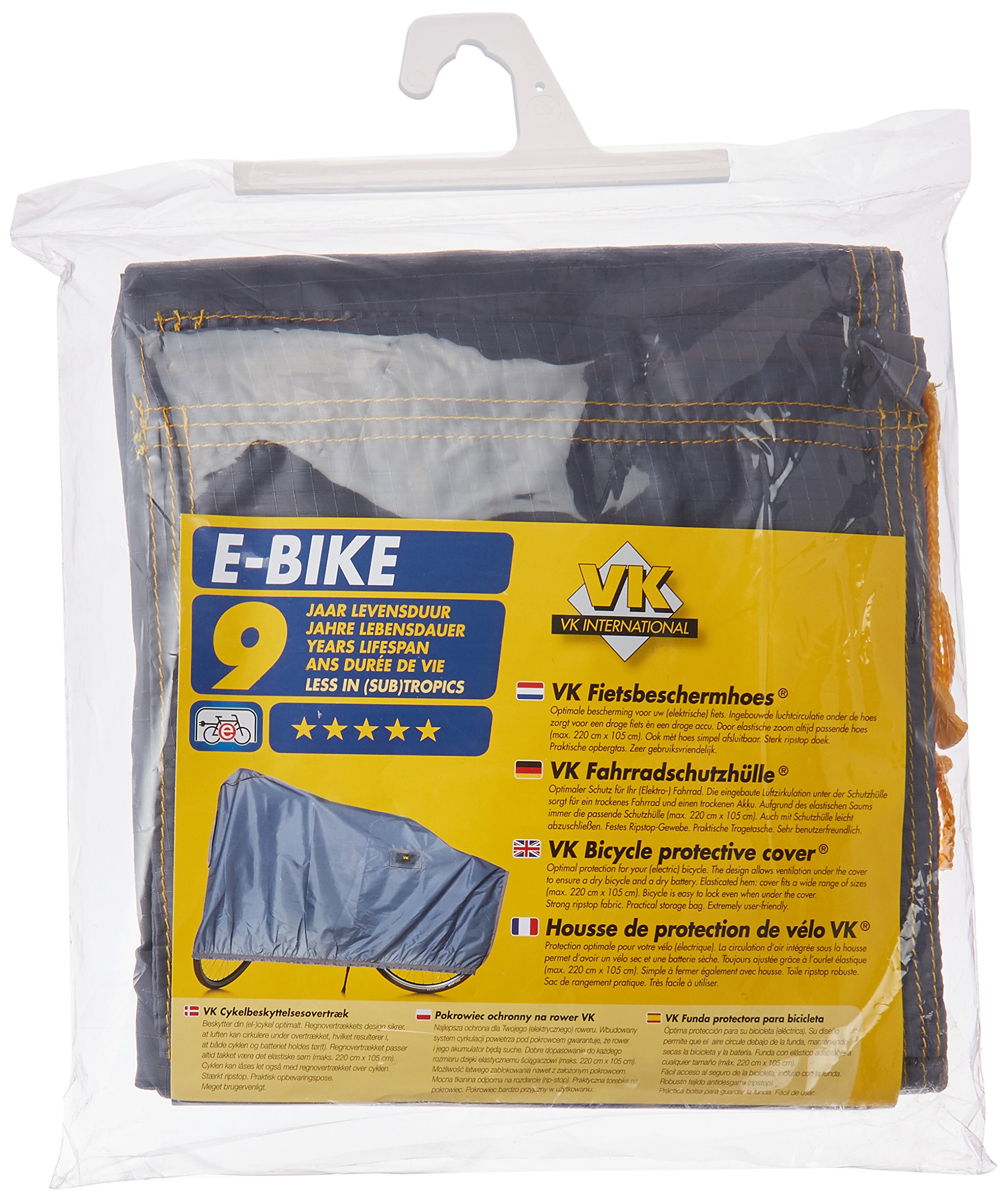 Vk International 2260050900 Bicycle Cover Grey, 220 x 110 x 110 cm