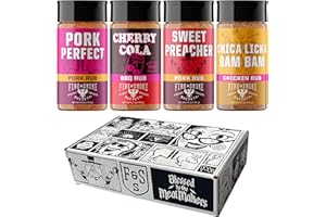 Fire & Smoke Society Barbecue & Grilling Variety Pack | BBQ Seasonings and Rubs for Smoking | Gifts for Him, Father's Day Gifts for Dad | Large Spices Bbq Spice Kit (4-Pack)