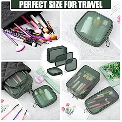 Weewooday 4 Pcs Mesh Makeup Bag Mesh Cosmetic Bag