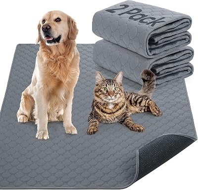 YUNXANIW Reusable Dog Training Pads 2 Pack 100x75 cm Washable Waterproof Mat