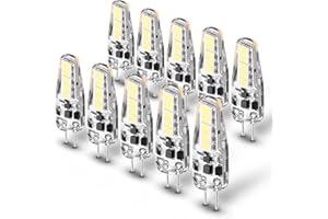 Xyanmc G4 LED Light Bulb 2W Equivalent to Halogen Bulb 20W-30W T3 JC Type Bi-Pin G4 Base AC DC 12V-24V 250LM Daylight White 6000K for RV Interior Boat Yacht Courtyard Path, Not-Dimmable,10pcs