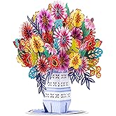Paper Love HugePop 3D Exotica Bouquet Pop Up Card with Detachable Paper Flower Bouquet, Gift for Birthday, Wedding, Thank You, Get Well, All Occasions - Jumbo 10" x 14" Cards - Includes Envelope and Note