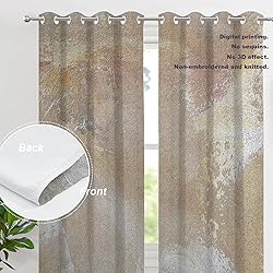 Batmerry Beige Brush Oil Painting Blackout Curtains
