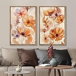 MUDECOR Framed Canvas Print Wall Art Orange Purple