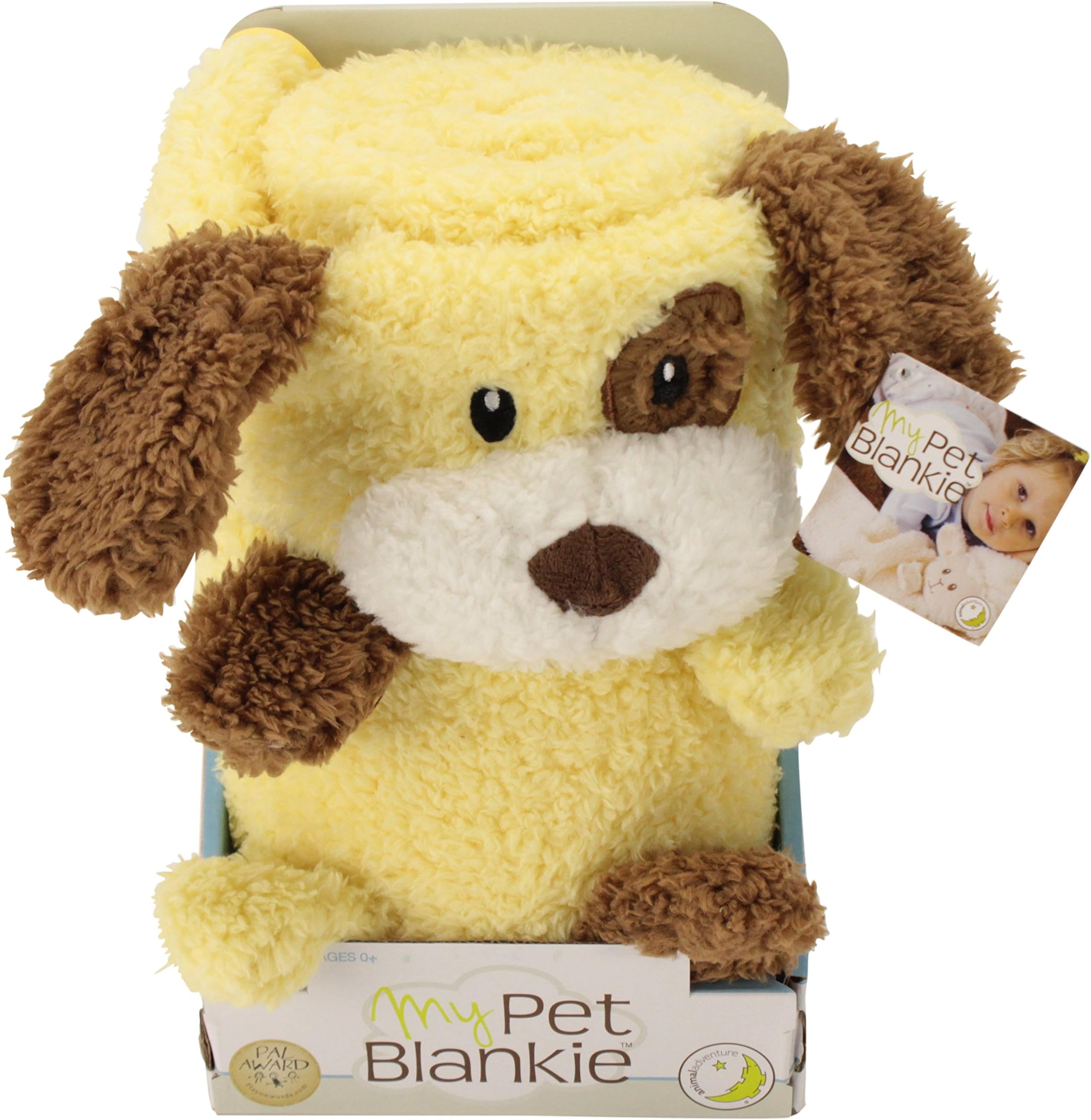 Original Size | Ultra-Soft 3-in-1 Fleece Blanket | Yellow Dog | Machine Washable | by Animal Adventure