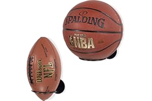 Wallniture Palla Ball Storage Rack Wall Mounted Set of 2, Soccer Ball, Volleyball, Football & Basketball Rack for Man Cave and Kids Room Decor, Display Stand for Sports Memorabilia, Black