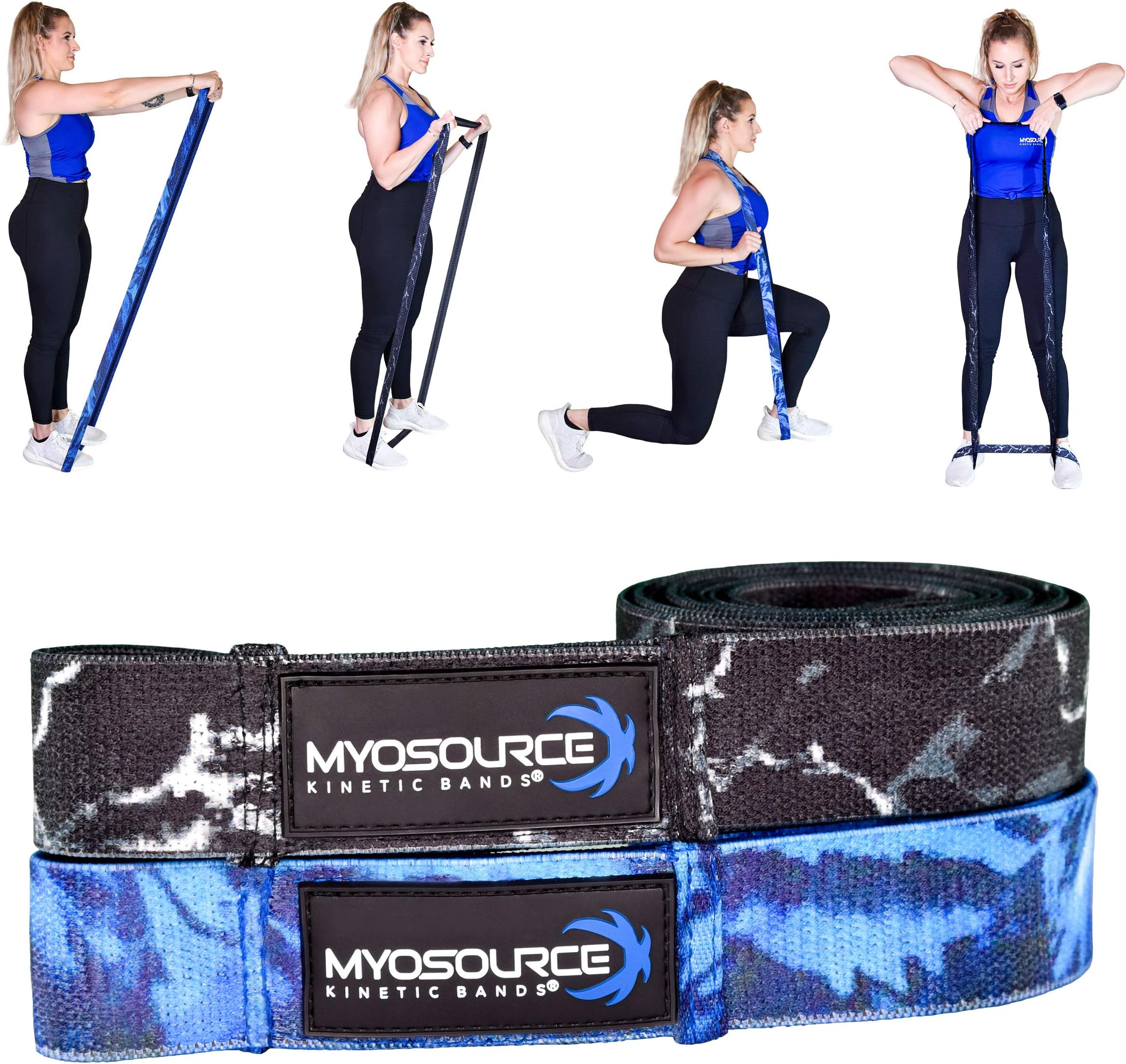 Vitality Flex Long Skinny Resistance Band Women’s Fitness – Non-Slip Fabric Full Body Exercise Band – Home Gym Fitness Strength Training Legs and Butt Workout
