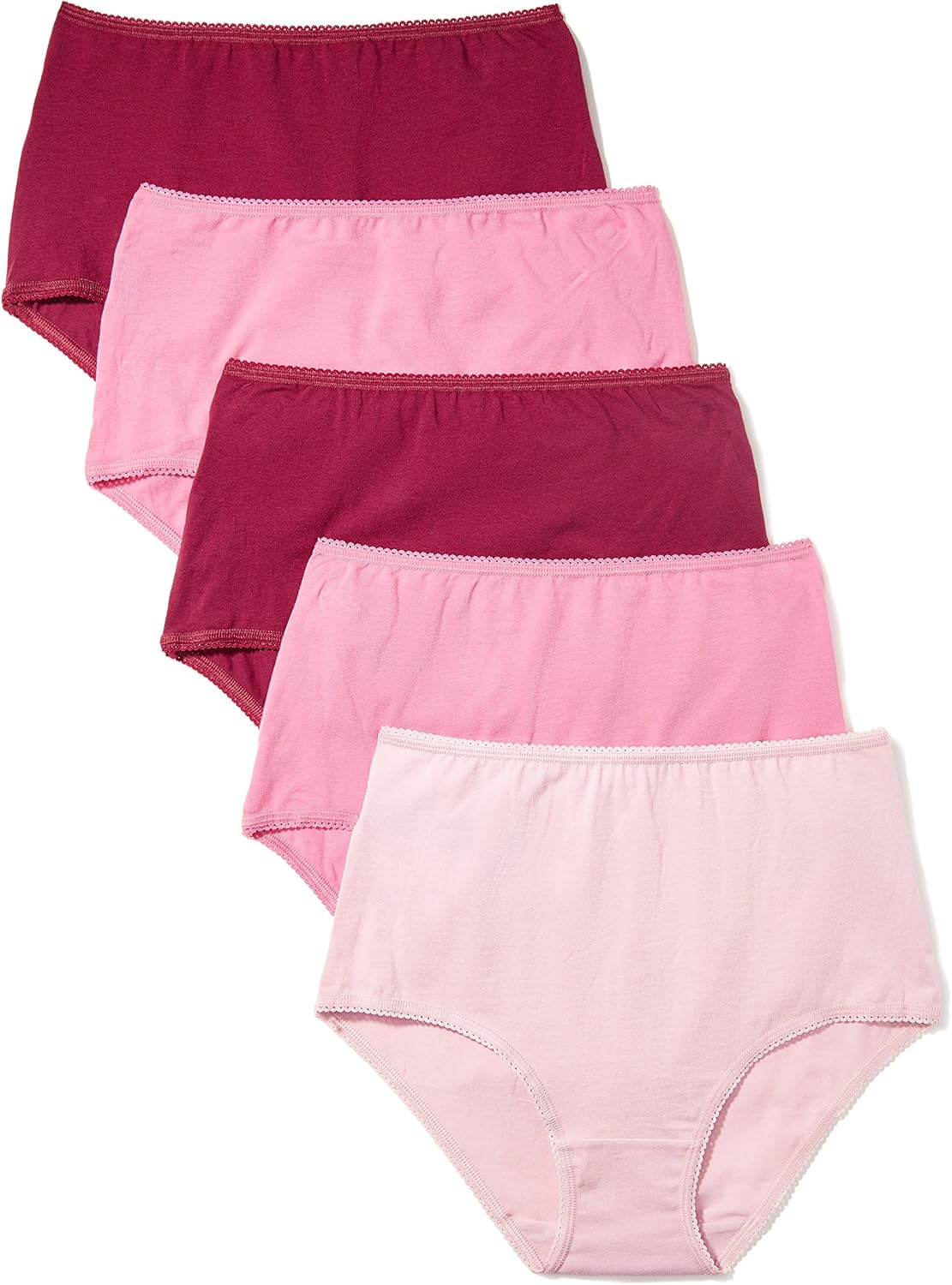 Produktbild Iris & Lilly: Taillen-Slip, 5er-Set 1 x blassrosa, 2 x ochsenblut rot, 2 x pink, Größen XS-3XL Foto