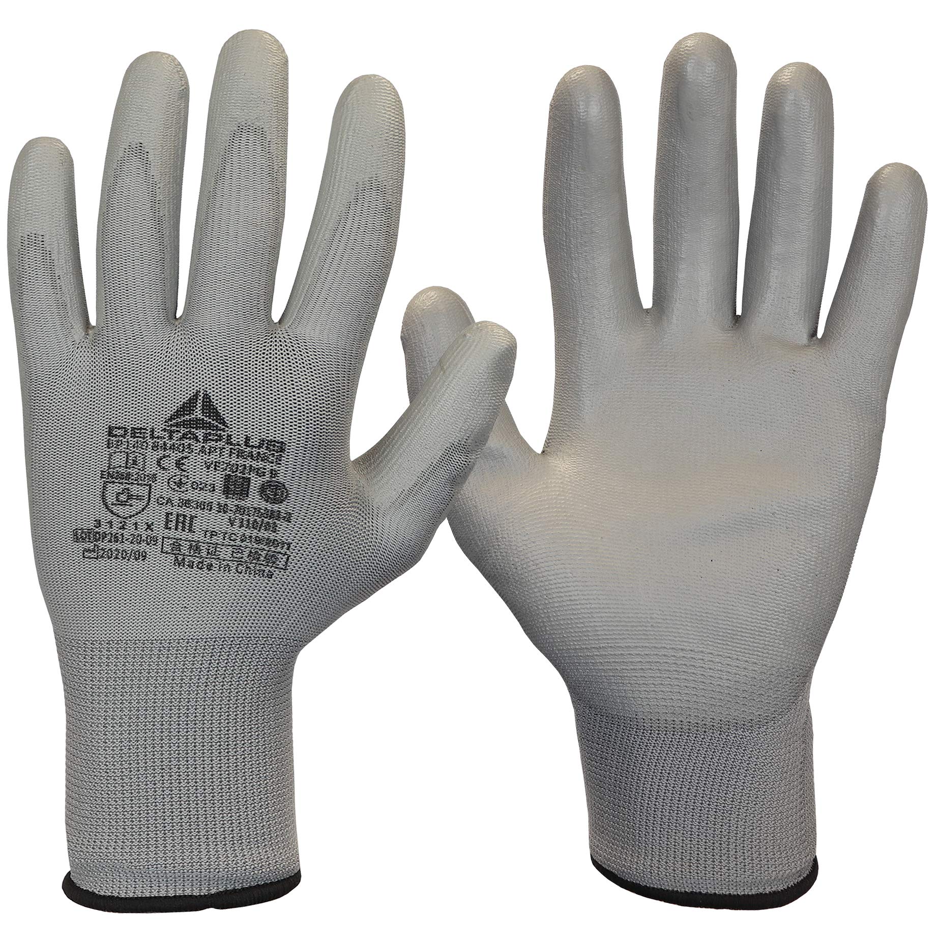 Mechanic Work Safety Gloves with Anti-Slip Grip – Amazing Dexterity perfect for Gardening, Warehouse, Working, Construction – Breathable and Flexible For Men and Women (Large - Pack of 24, Grey)