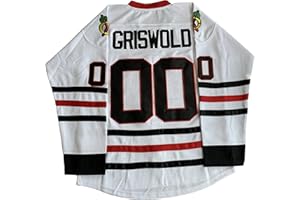 ZIGOR Griswold #00 Jersey Christmas Vacation Movie Ice Hockey Jersey for Men White S-XXXL