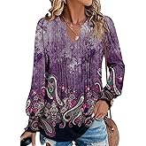 BETTE BOUTIK Long Sleeve Shirts for Women Fall Tops Dressy Blouses Pleated V Neck Tunic Tops for Leggings S-3XL