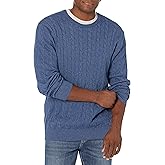 Amazon Essentials Men's Crewneck Cable Cotton Sweater