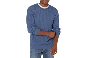 Amazon Essentials Men's Crewneck Cable Cotton Sweater