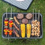 George Foreman Portable Charcoal BBQ, Lightweight, Foldable Legs, Black view 2