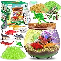 D-FantiX Dinosaur Toys Terrarium Kit for Kids, LED Dino Night Light, DIY Arts and Crafts Science Projects Kit, Birthday for B