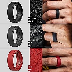 ThunderFit Silicone Wedding Rings for Men, Airflow