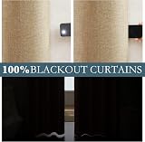 PONY DANCE 100% Blackout Curtains 132 x 160 cm Camel 2 Panels Linen view 4