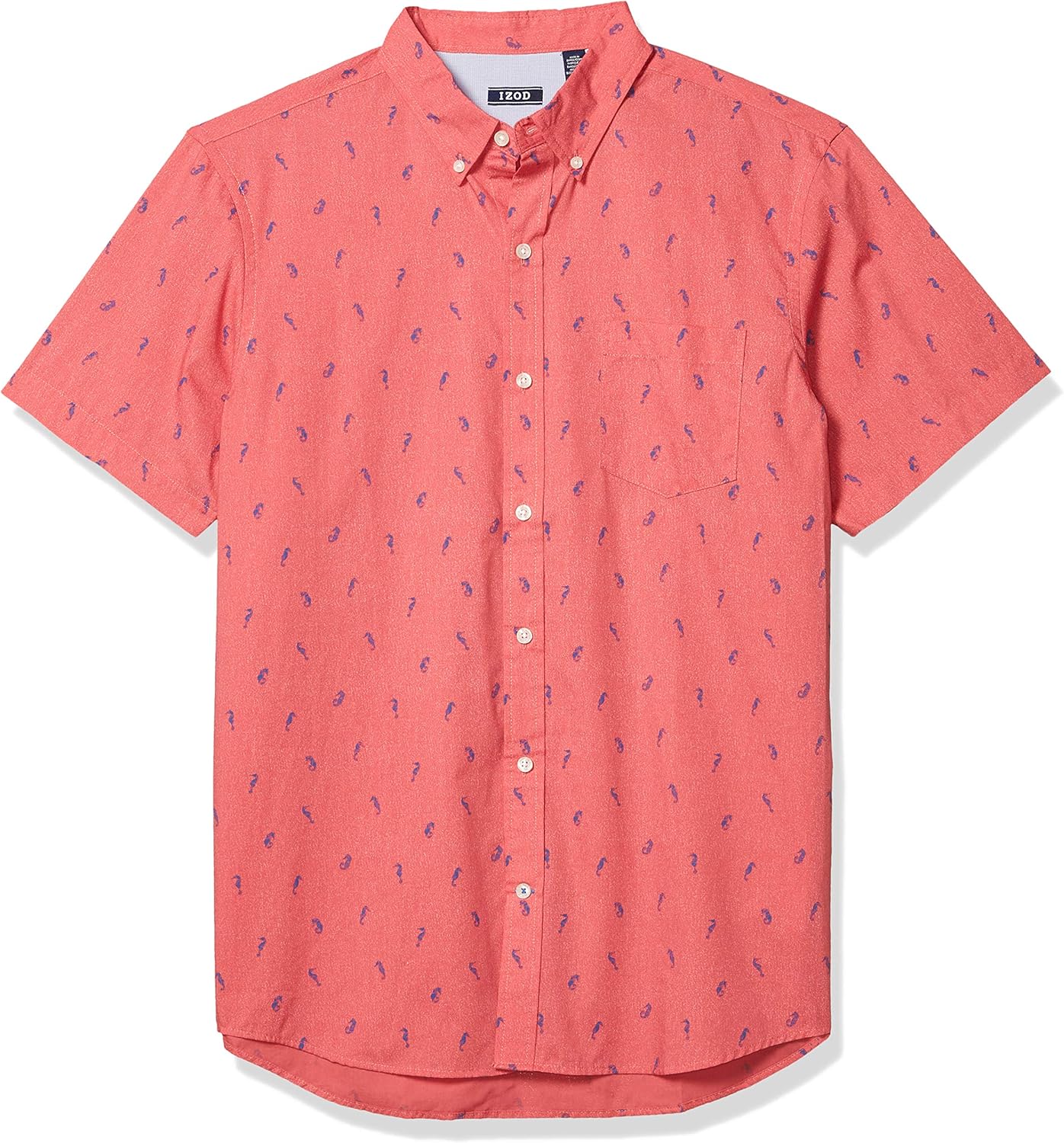 IZOD Men's Breeze Short Sleeve Button Down Patterned Shirt at  Men’s Clothing store