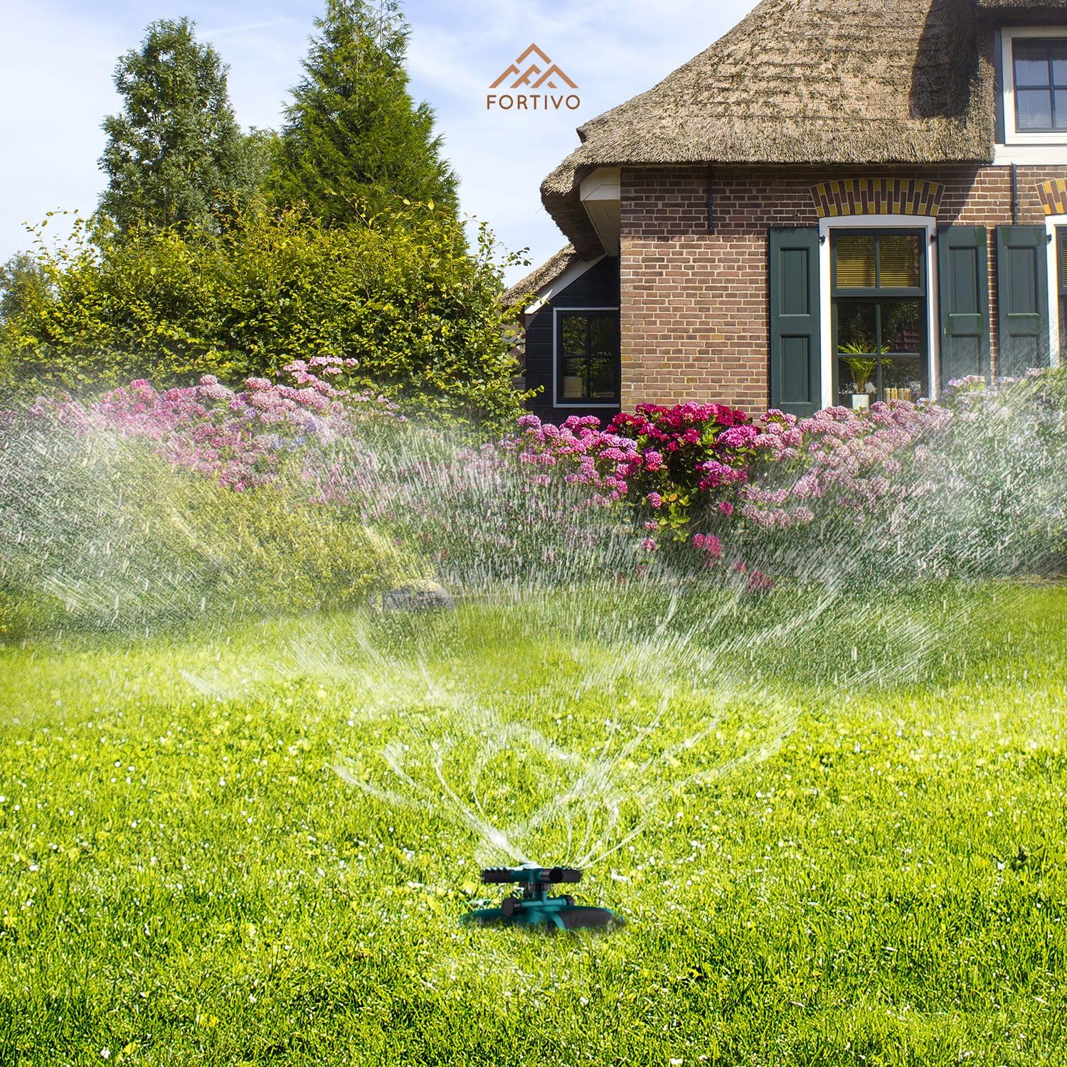 Lawn Sprinkler Garden Sprinkler -2020 Updated, Automatic 360 Rotating Adjustable Large Area, Water Sprinkler for Kids Yard Irrigation System Oscillating Sprinkler Watering Sprayer Easy Hose Connection : Garden & Outdoor