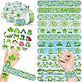 Cherisnowy 48 PCS Frog Party Favors 24PCS Tattoos Stickers 24PCS Slap Bracelets Wristbands Perfect for Themed Birthday Baby Showers or Classroom Rewards Ideal Decor and Gifts for Girls and Boys