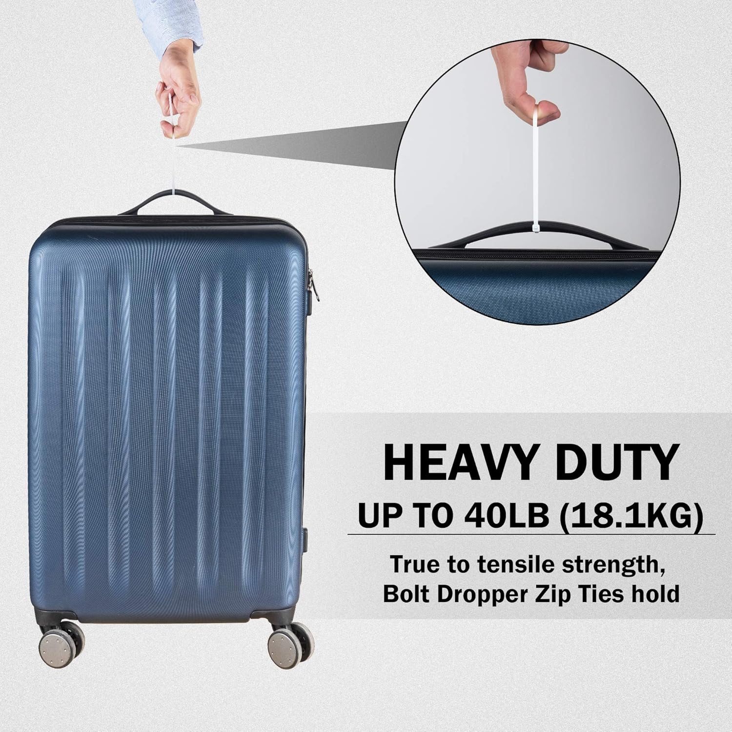 12" Inch Zip Ties White (100 Pack), 40lb Strength, Nylon Cable Wire Ties, By Bolt Dropper.: Home Improvement