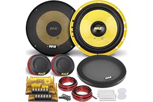 Pyle 6.5” Component Car Speaker System – 400W 2-Way Midbass Speakers with 0.5” Tweeters, Passive Crossover Network, Mounting 