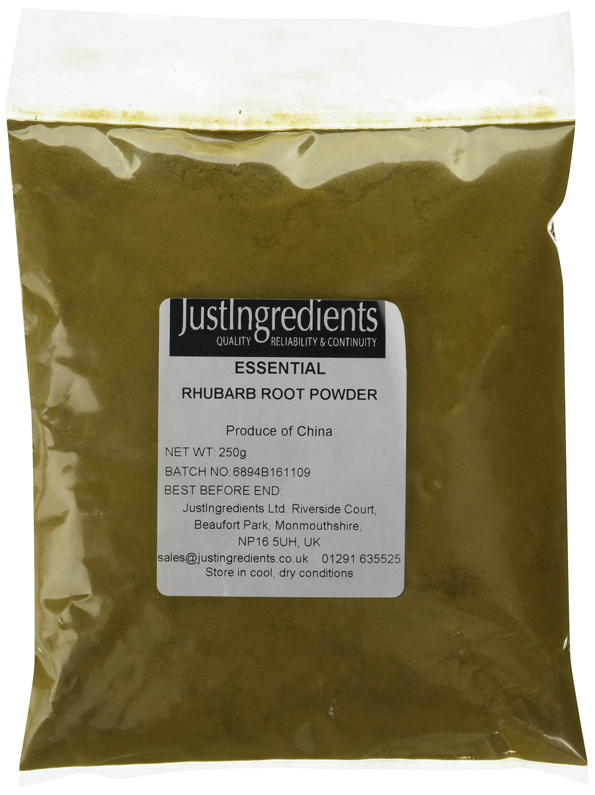 JustIngredients Essentials Rhubarb Root Powder 250 g, Pack of 2