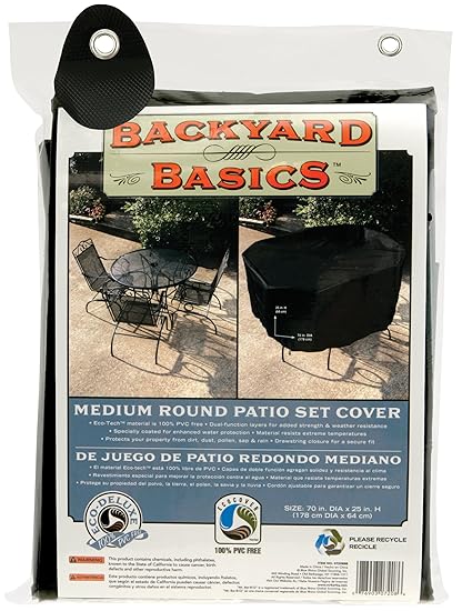 70 Round Patio Cover Black