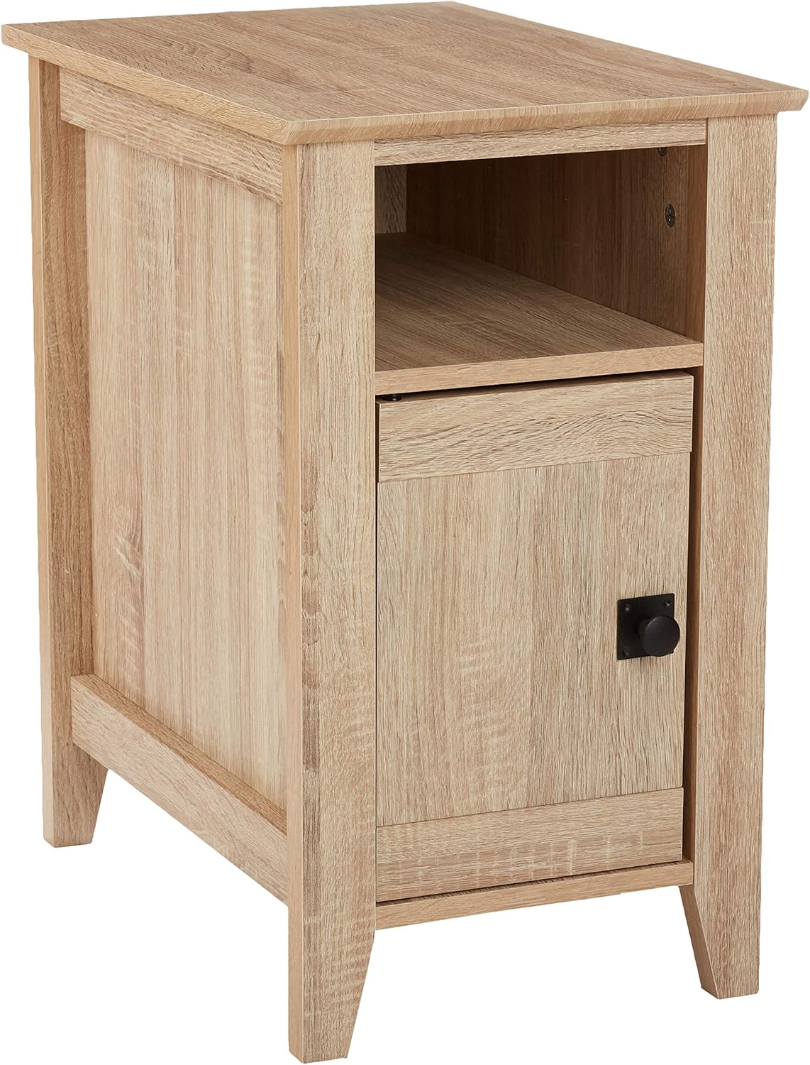 AmazonBasics Traditional End Table/Nightstand with Cabinet, Sonoma Oak