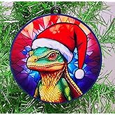 Lizard Santa Ornament
