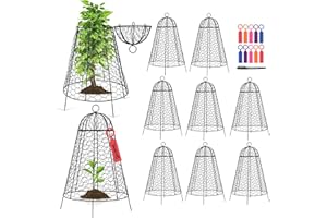 TANIVO Garden Cloches for Plants (Pack of 10), 20" H x 12" D Garden Chicken Wire Cloche Plant Covers with Removable Top, Cage Protectors from Animals and Rabbits, Squirrels, Small Animals for Garden
