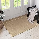 Lahome Farmhouse Kitchen Entryway Rug, 2x3 Door Mat Indoor Entrance Washable Small Bathroom Rugs for Bedroom Non Slip Neutral Indoor Floor Carpet for Front Door Porch, Beige
