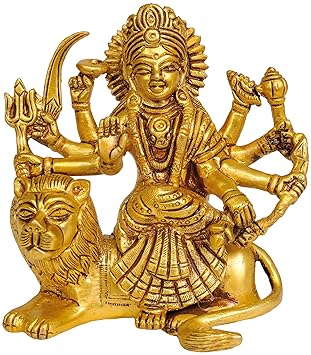 Exotic India Mother Goddess Durga - Brass Statue