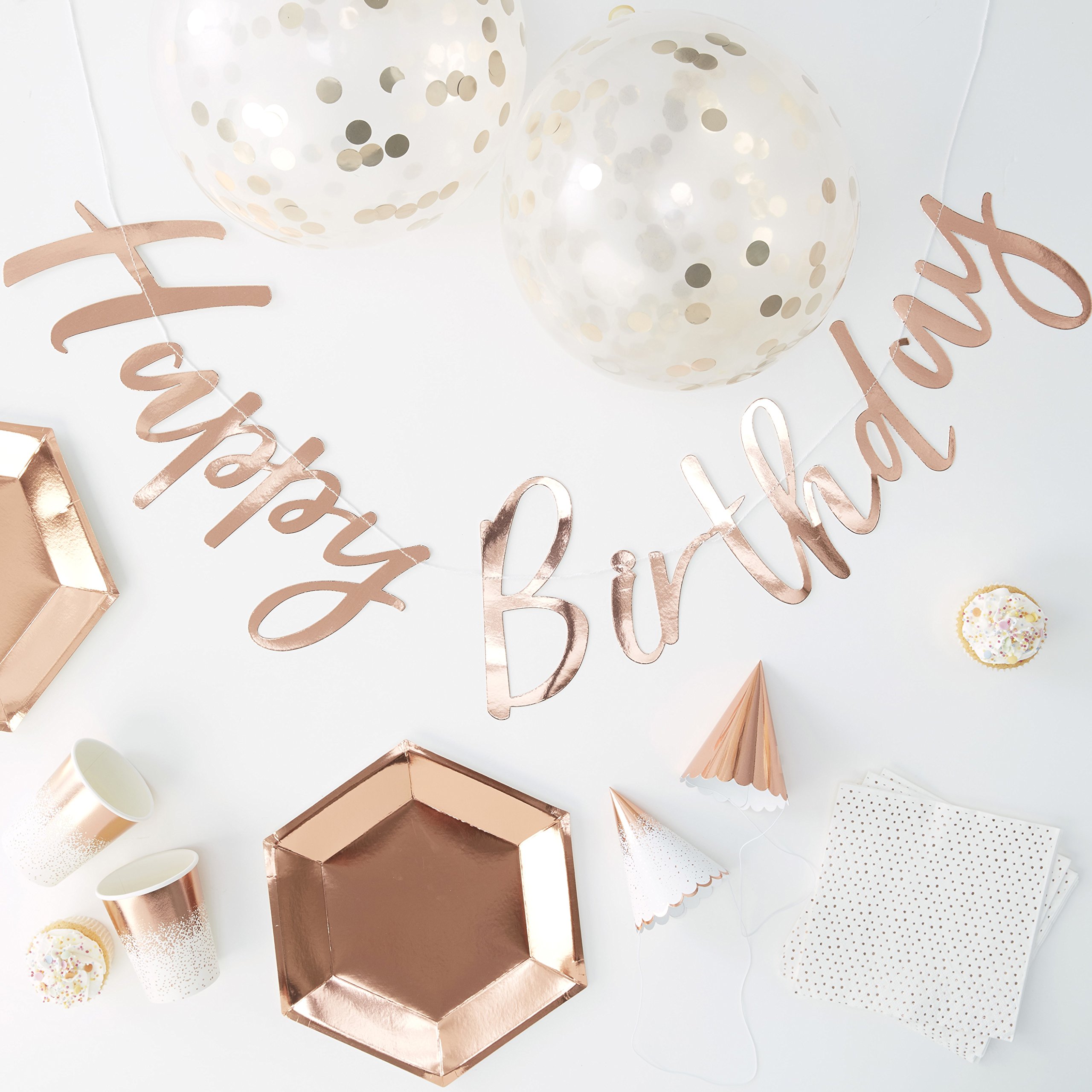 Ginger Ray Foiled Rose Gold Party in a Box - 16 pieces - Party in a Box