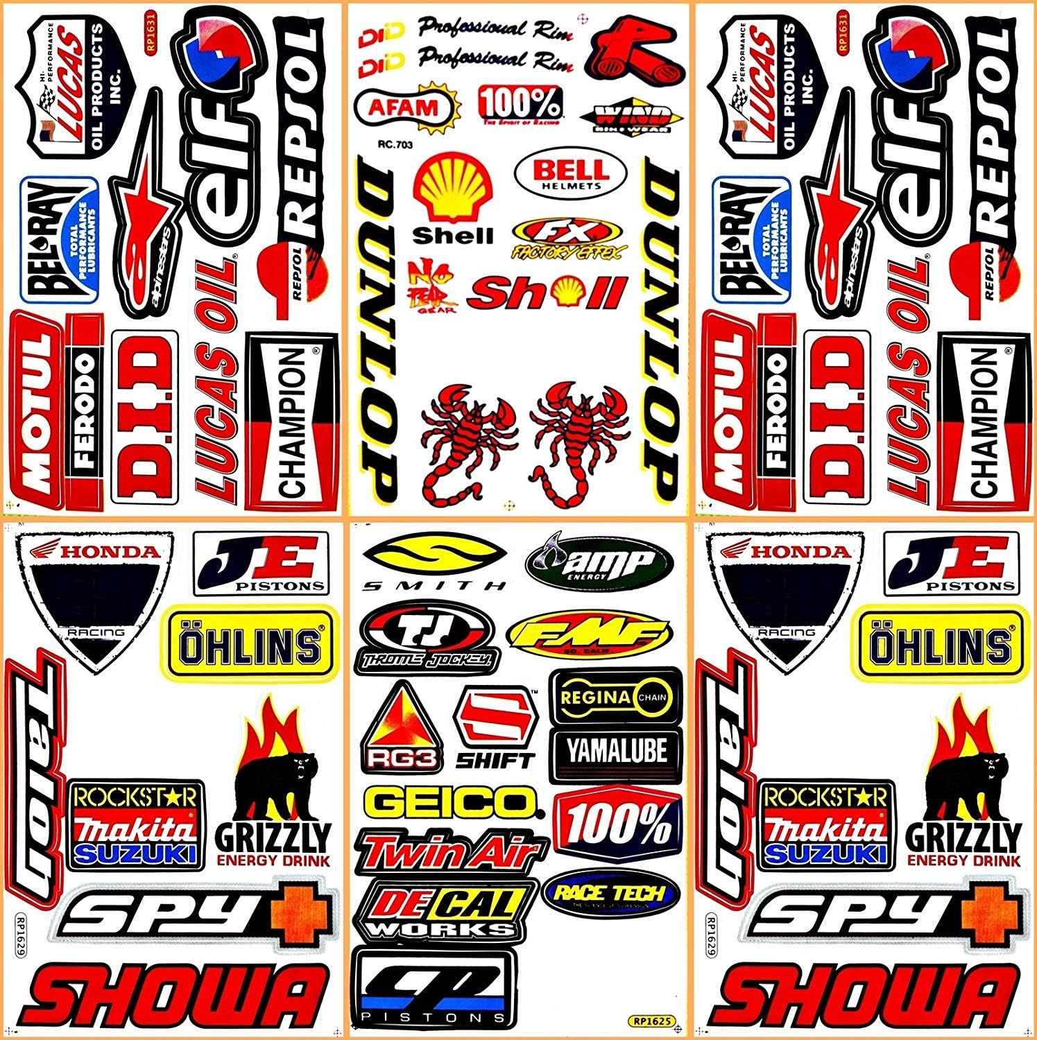 Motorcycles Pro Motocross Dirt Bikes Supercross MotoGP ATV Helmet Jet ski D6204 Lot 6 Vinyl Graphic Stickers Decals by B4B stickers
