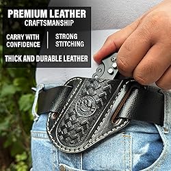 Red Scorpion Handmade Leather Knife Sheath for Belt