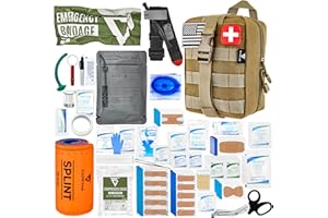 CareTac IFAK Trauma & First Aid Kit with CAT Gen 7 Tourniquet – Military-Grade Tactical Medical Kit Includes Israeli Bandage, Chest Seal, Splint & CPR Mask for Bleed Control, Gunshot Wounds & More