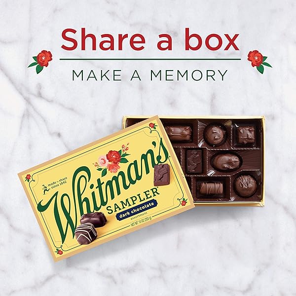 WHITMAN’S SAMPLER MOTHER’S DAY GIFT BOX, DARK CHOCOLATE ASSORTMENT, 10 OUNCE (22 PIECES)
