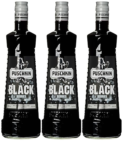 Puschkin Black Berries Vodka (3 x 1 l)