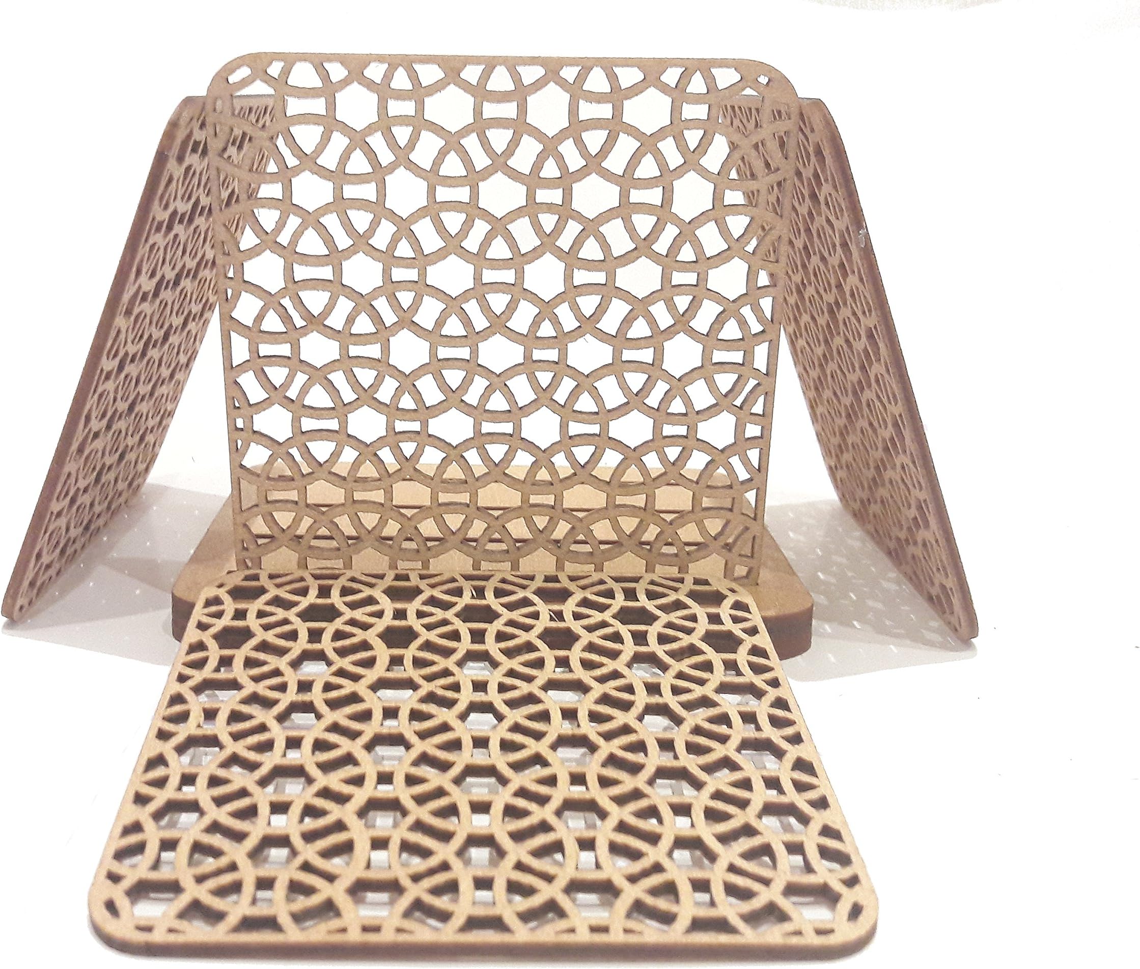 Decorative Wood Tabletop Coasters LithuWood | Table Protection Drink Coasters Hot Pads Plate Tray Tea Coffee Mug Tabletop Barware 4x4 inch 10x1 (Circles)