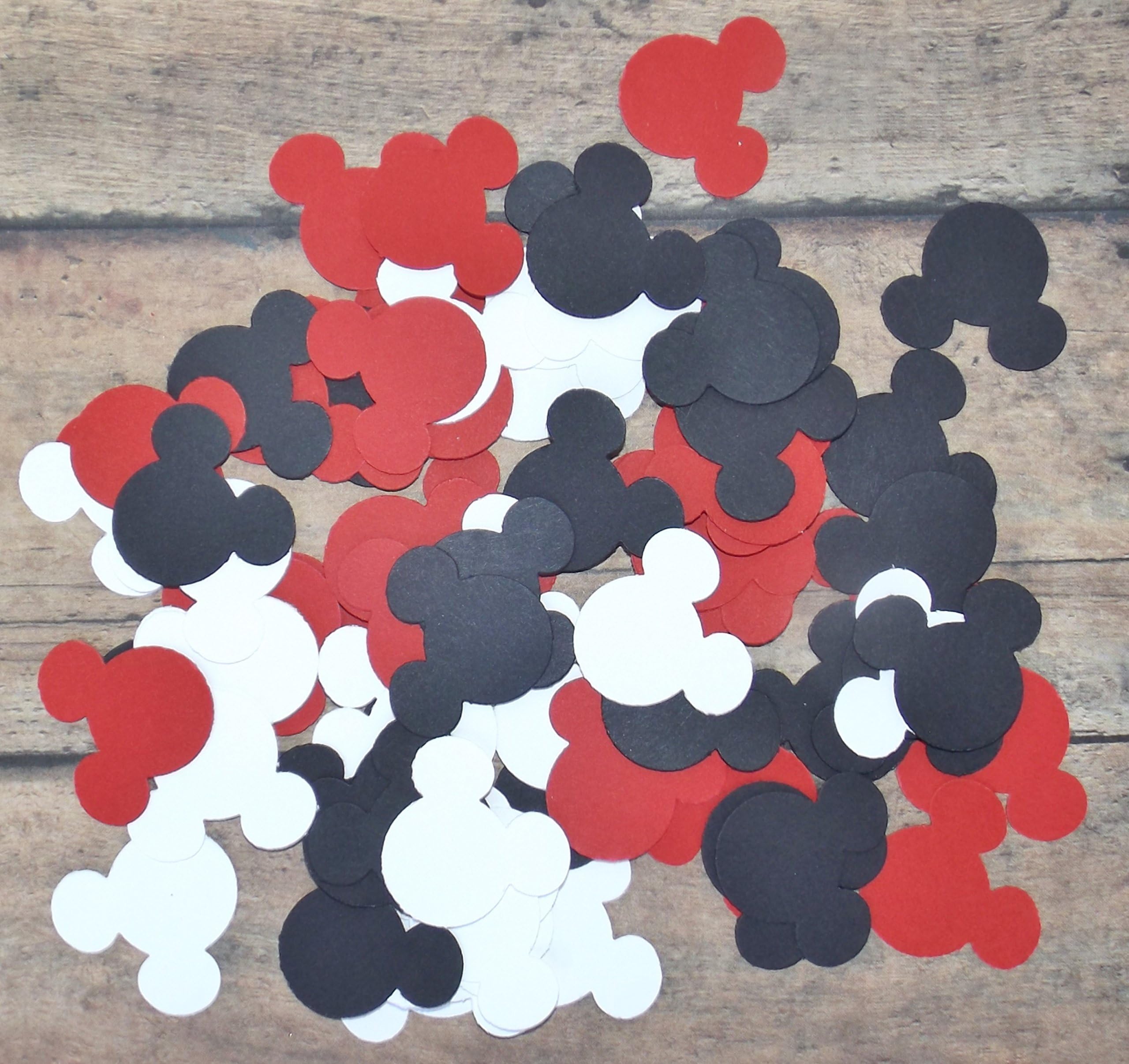 Red Black and White Mickey Minnie Mouse Paper Party Confetti Decoration 1 Inch 1000 Pieces
