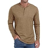 Sailwind Men's Henley Shirts Long Sleeve Casual Classic Tee Cotton Button Henley Maverick T-Shirts