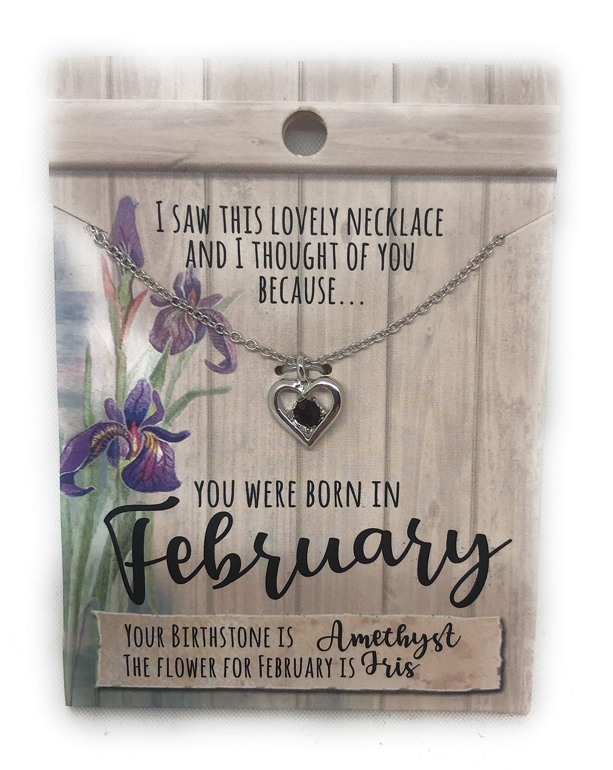 Royal County Birthstone Necklace - February 'I Saw This Necklace and Thought of You' Birthday, Christmas, Christening, Communion, Stocking Filler