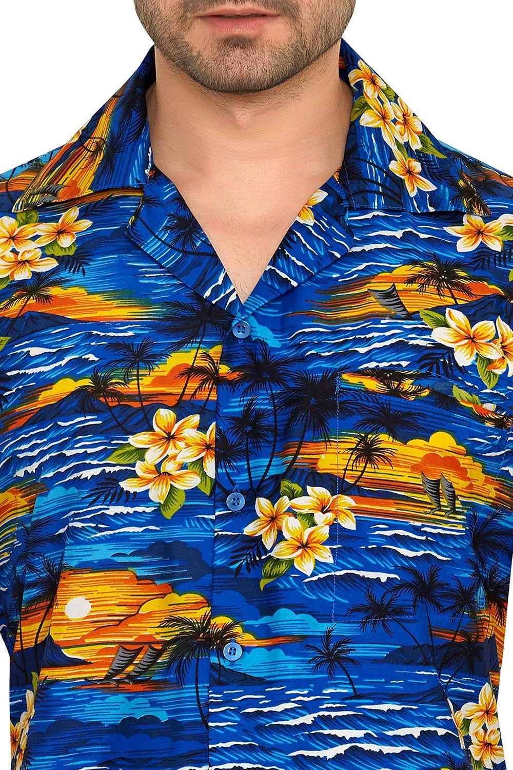 Camicia Hawaiana Uomo COOFANDY - Maniche Corte Stampa Tropicale Estate