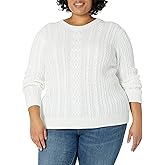 Amazon Essentials womens Fisherman Cable Crewneck Sweater