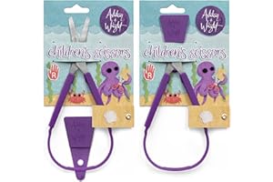 Ashton and Wright - Self-Opening Scissors with Protective Guard - Purple - Ambidextrous - Pack of 2