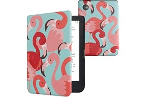 kwmobile Case Compatible with Kobo Clara 2E / Tolino Shine 4 Case - eReader Cover - Flamingos Dark Pink/Pink/Red