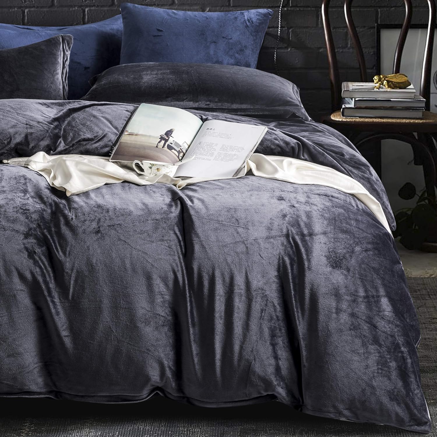 Amazon Com Ntbay Velvet Flannel Duvet Cover Set 3 Pieces