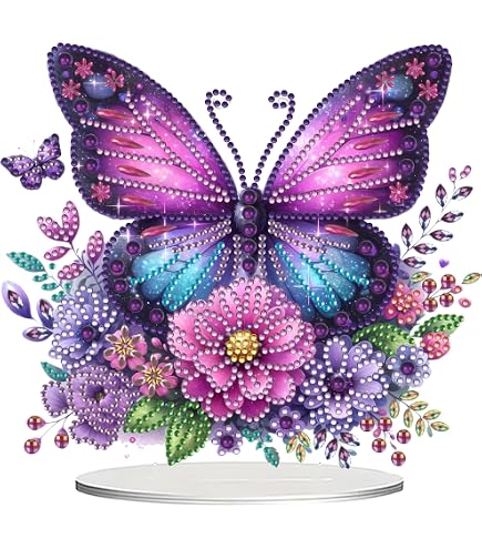 Kit Diamond Painting Paon Fleur 5D - 30x40 Cm, Diamants Nouvelle Génération Brillants - Art Créatif Détente, Décoration Murale - 10